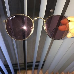 Pink tinted gold framed ray bans